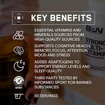 BARE PERFORMANCE NUTRITION, BPN Strong Multi-Vitamin, Foundational Health, Improved Mood and Sleep, Adaptogens, Improved Cognitive Health