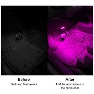 4Pcs Car LED Lights Interior Wireless, 7 Colors Interior Car Lights with 6 Bright LED Lamp Beads, Portable USB Rechargeable Car Interior Led Night Light for Car Decor