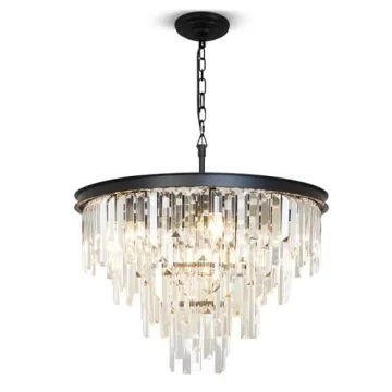 CHGUOSZ Black Top K9 Crystal Chandelier for Modern Homes