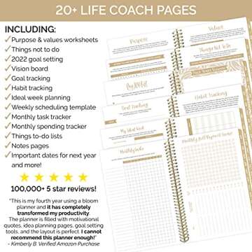 bloom daily planners 2022 Calendar Year Day Planner (January 2022 - December 2022) - 5.5” x 8.25” - Weekly/Monthly Agenda Organizer Book with Stickers & Bookmark - Earthy Abstract