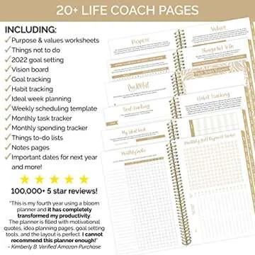 bloom daily planners 2022 Calendar Year Day Planner (January 2022 - December 2022) - 5.5” x 8.25” - Weekly/Monthly Agenda Organizer Book with Stickers & Bookmark - Earthy Abstract