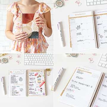 bloom daily planners 2022 Calendar Year Day Planner (January 2022 - December 2022) - 5.5” x 8.25” - Weekly/Monthly Agenda Organizer Book with Stickers & Bookmark - Earthy Abstract