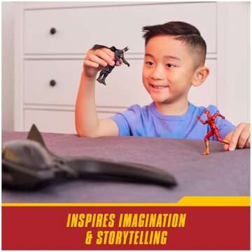DC Comics, The Flash Batwing Battle Set (Amazon Exclusive)| Supergirl, NAM-Ek, Flash Action Figures, 4-inch | Kids Toys for Boys and Girls Ages 4+