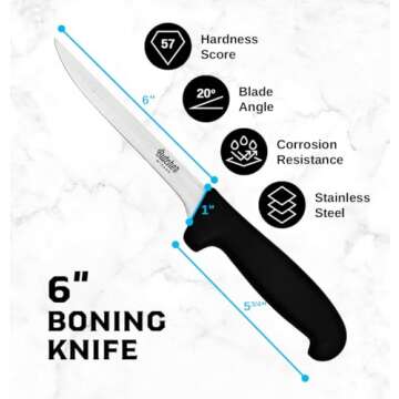 Butcher Wizard 6" Boning Knife | Best Professional Boning Knife for Chefs and BBQ Lovers | Flexible ...