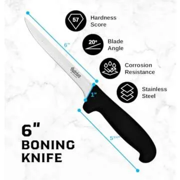 Butcher Wizard 6" Boning Knife | Best Professional Boning Knife for Chefs and BBQ Lovers | Flexible ...