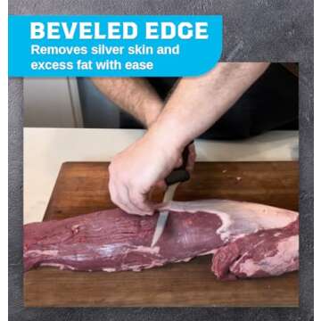 Butcher Wizard 6" Boning Knife | Best Professional Boning Knife for Chefs and BBQ Lovers | Flexible Butcher Fillet Knife Cuts Silverskin and Excess Fat | Great All-Around Meat Trimming Knife