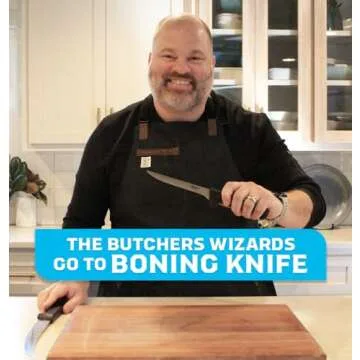 Butcher Wizard 6" Boning Knife | Best Professional Boning Knife for Chefs and BBQ Lovers | Flexible Butcher Fillet Knife Cuts Silverskin and Excess Fat | Great All-Around Meat Trimming Knife