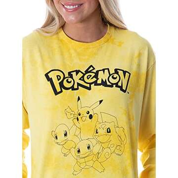 Stylish Pokémon Pikachu Tie Dye Long Sleeve Tee
