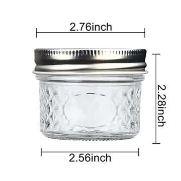Accguan Mini Mason Glass Canning Jars,4 OZ Jelly Jars With Regular Lids（Silver,Ideal for Honey,Jam...