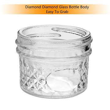 Accguan Mini Mason Glass Canning Jars,4 OZ Jelly Jars With Regular Lids（Silver,Ideal for Honey,Jam,Wedding Favors,Shower Favors,Small Pice Jars 40 PACK