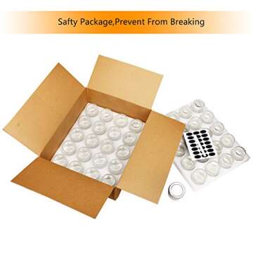 Accguan Mini Mason Glass Canning Jars,4 OZ Jelly Jars With Regular Lids（Silver,Ideal for Honey,Jam,Wedding Favors,Shower Favors,Small Pice Jars 40 PACK