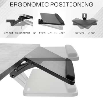 VIVO Adjustable Computer Keyboard & Mouse Platform Tray Ergonomic Under Table Desk Mount Drawer Underdesk Shelf (MOUNT-KB03B)