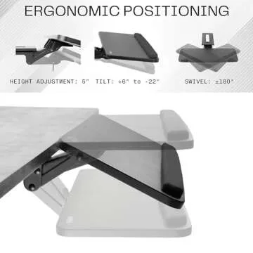 VIVO Adjustable Computer Keyboard & Mouse Platform Tray Ergonomic Under Table Desk Mount Drawer Underdesk Shelf (MOUNT-KB03B)