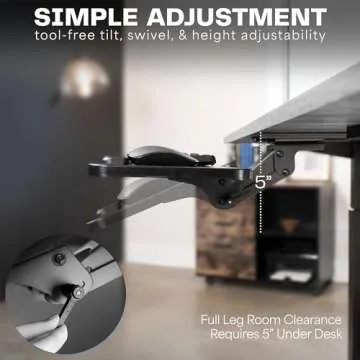 VIVO Adjustable Computer Keyboard & Mouse Platform Tray Ergonomic Under Table Desk Mount Drawer Underdesk Shelf (MOUNT-KB03B)