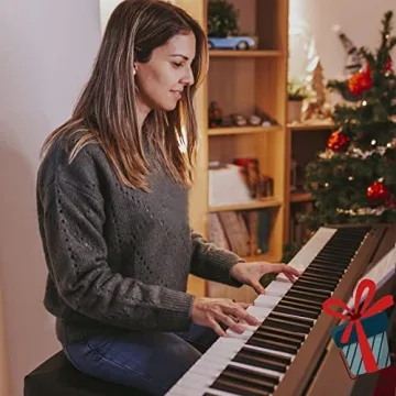 MUSTAR 88 Key Weighted Digital Piano with Stand & Sustain Pedal