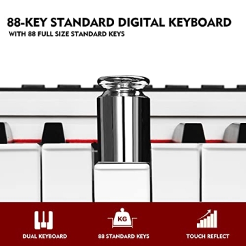 MUSTAR 88 Key Weighted Digital Piano with Stand & Sustain Pedal