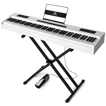 MUSTAR 88 Key Weighted Digital Piano with Stand & Sustain Pedal