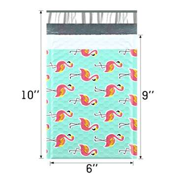 UCGOU Bubble Mailers 6x10 Inch Flamingo Designer 25 Pack Poly Padded Envelopes Small Business Mailing Packages Self Seal Adhesive Waterproof Boutique Shipping Bags for Jewelry Makeup Supplies #0