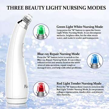 Blackhead Remover Vacuum - USB Rechargeable Blackhead Suction Device with 4 Adjustable Suction Levels and 4 Removable Probes - Pore Vacuum Suction Acne Extractor for All Skin Types