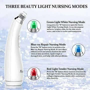 Blackhead Remover Vacuum - USB Rechargeable Blackhead Suction Device with 4 Adjustable Suction Levels and 4 Removable Probes - Pore Vacuum Suction Acne Extractor for All Skin Types