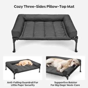 Veehoo Cooling Elevated Dog Bed with Waterproof Cushion  Large