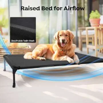 Veehoo Cooling Elevated Dog Bed with Waterproof Cushion  Large