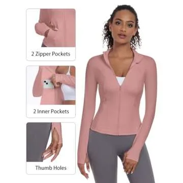 VUTRU Lightweight Yoga Jacket for Women with Pockets