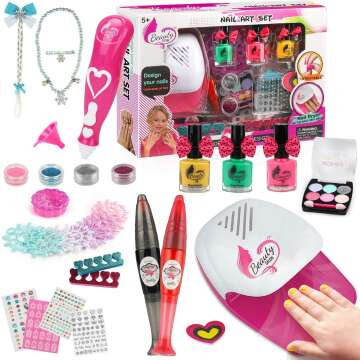 Geek Cheers Kids Makeup & Nail Kit – Fun & Safe Toys for Girls!