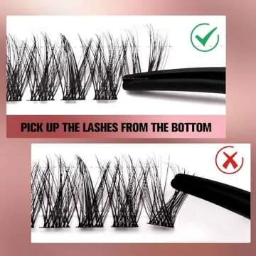 VEYESBEAUTY Dreamy Cluster Lashes Kit Individual Cluster Lash Extensions Mixed Length with Bond & Seal DIY False Eyelashes Tray for Self Application at Home