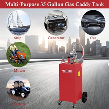 35 Gallon TUFFIOM Gas Caddy - Safe Fuel Storage & Transfer
