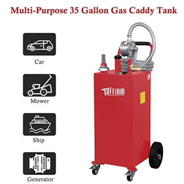 35 Gallon TUFFIOM Gas Caddy - Safe Fuel Storage & Transfer
