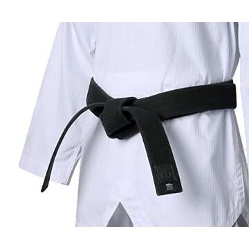 MOOTO Korea Taekwondo DO Black Belt Width 5cm Double Wrap Martial Arts TKD Judo Karate (Length 320cm(10.49ft))