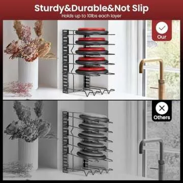 Podxco Pot and Pan Organizer - Adjustable Kitchen Storage Solution