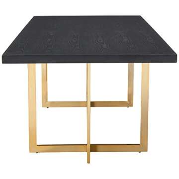 Meridian Furniture Elle Collection Modern | Contemporary Wood Veneer Top Dining Table with Durable Stainless Steel Base, 78" W x 39" D x 30" H