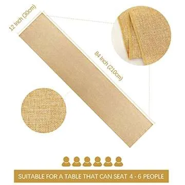B-COOL Burlap Table Runner Pack of 2 Wedding Thanksgiving Burlap Table Runners Neutral Jute Vintage Rolls 12x84inch for Holiday Fall Table Cover Decoration Khaki