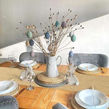 B-COOL Burlap Table Runner Pack of 2 Wedding Thanksgiving Burlap Table Runners Neutral Jute Vintage Rolls 12x84inch for Holiday Fall Table Cover Decoration Khaki