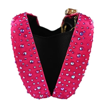 Boutique De FGG Elegant Women Crystal Clutch Purse Formal Evening Bags Wedding Clutch Purse Cocktail Rhinestone Handbag,Mini,Fuchsia