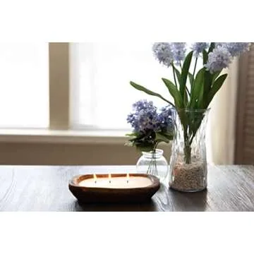 Beautiful Handmade Soy Wax Candles in Wooden Bowls