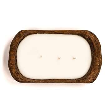 Red Barn Candle Company Wood Dough Bowl Candles | 100% Natural Soy Wax & Essential Oil Infused | Odor Eliminating + Pet Safe | Scented Candle Gifts for Men & Women (Mulled Cider, 3-Wick)