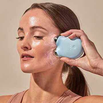 NuFACE Mini+ Supercharged Skincare Routine – Petite Microcurrent Facial Toning Device in Blue, with Aqua Gel Activator, Mini IonPlex Facial Mist and Applicator Brush