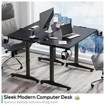 EUREKA ERGONOMIC RGB LED Gaming Desk with USB Ports