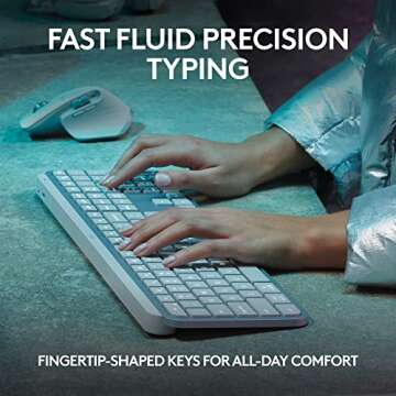 Logitech MX Keys S Wireless Keyboard, Low Profile, Fluid Precise Quiet Typing, Programmable Keys, Backlighting, Bluetooth, USB C Rechargeable, for Windows PC, Linux, Chrome, Mac - Pale Grey