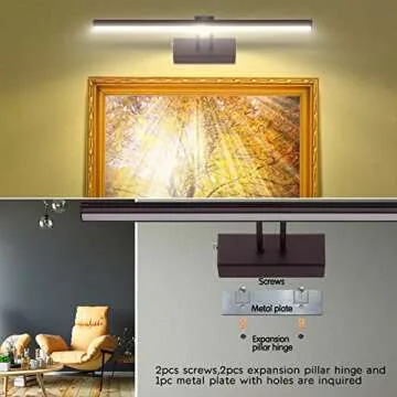 FUNCHDAY Picture Light,5000mAh Battery Operated Picture Light for Wall,Wireless Remote Painting Light with Timer and Dimmable,16”Metal Art Light for Display,Artwork,Portrait,Gallery-Bronze