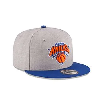 NBA New York Knicks Adult Men NBA 9Fifty 2Tone Heather Snapback Cap,OSFA,Heather Gray