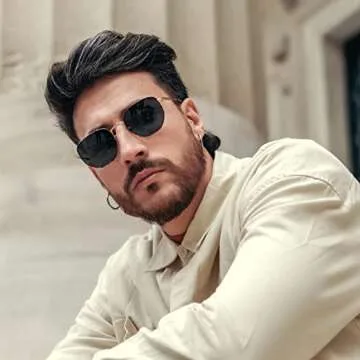 ZENOTTIC Hexagon Polarized Retro Sunglasses for Men Women-Vintage Geometric Metal Frame Design UV Pr...