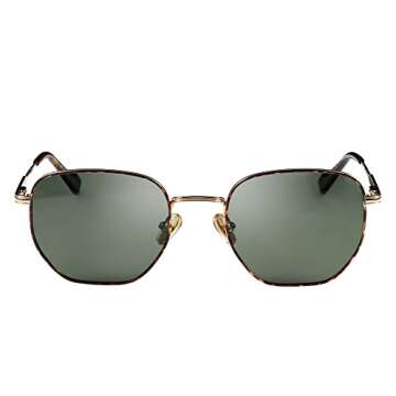 ZENOTTIC Hexagon Polarized Retro Sunglasses for Men Women-Vintage Geometric Metal Frame Design UV Protection Trendy Fashion Sun Glasses Shades