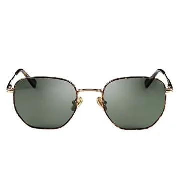 ZENOTTIC Hexagon Polarized Retro Sunglasses for Men Women-Vintage Geometric Metal Frame Design UV Protection Trendy Fashion Sun Glasses Shades