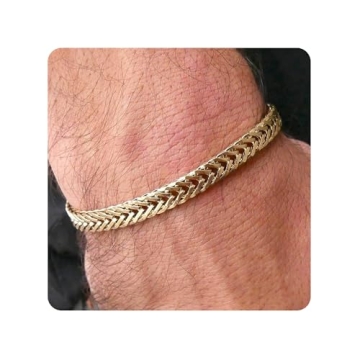 Galis Chain Bracelets For Men - Premium Stainless Steel Mens Bracelet, Gold Plated Non Tarnish Bracelet - This Snake Chain suits as Everyday Men's Bracelets is Stylish Gifts For Him 7"