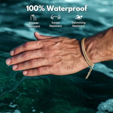 Galis Chain Bracelets For Men - Premium Stainless Steel Mens Bracelet, Gold Plated Non Tarnish Bracelet - This Snake Chain suits as Everyday Men's Bracelets is Stylish Gifts For Him 7"