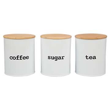 Kitchen Canister Set with Bamboo Lids for Fresh Food Storage